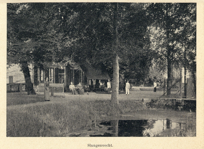 14050 Gezicht in het park van het huis Slangevecht (Straatweg 40) te Breukelen; met de achtergrond een aantal als ...